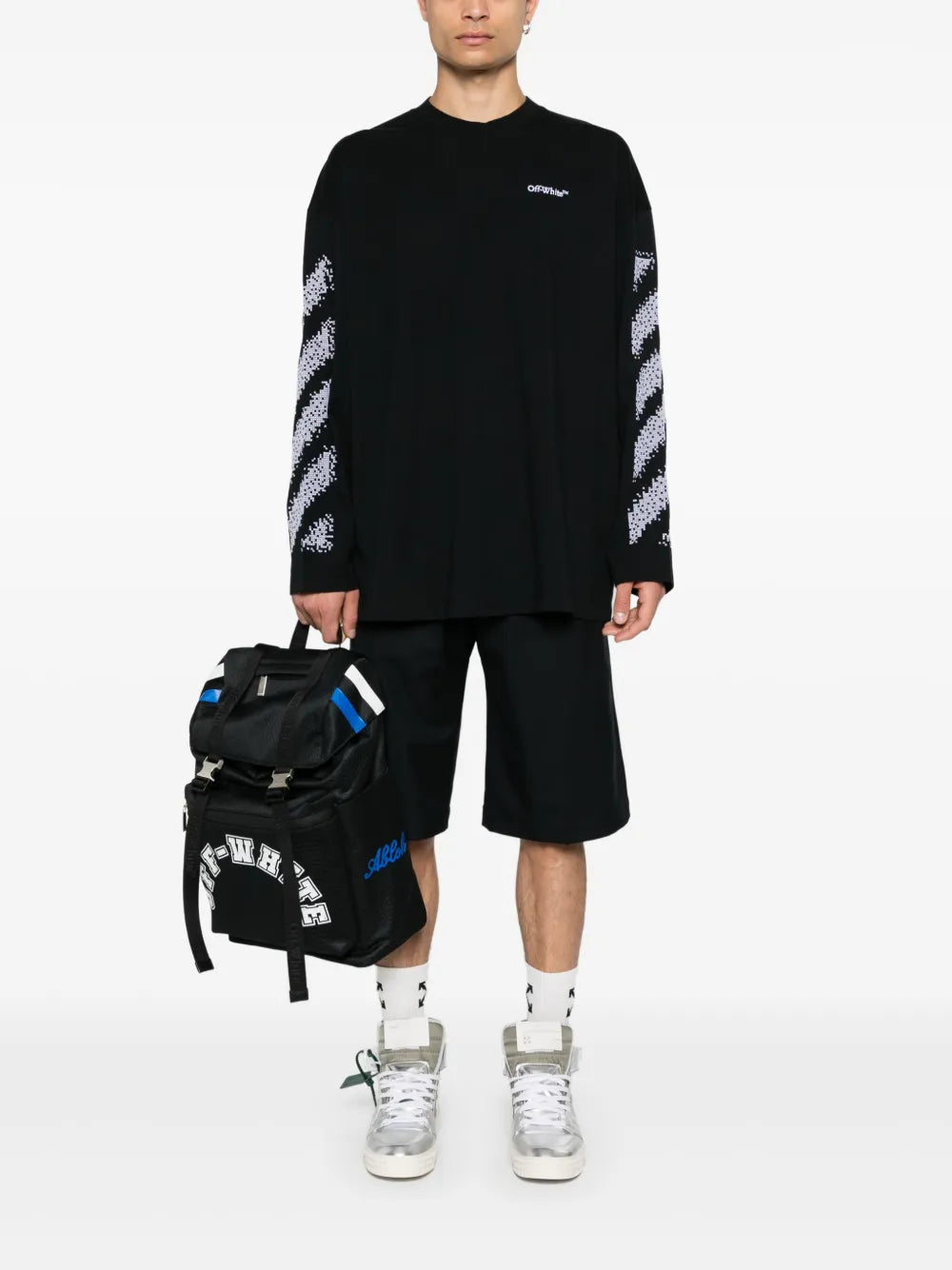 Off-White Playera Pixel Diagonal | Negro | FARFETCH MX