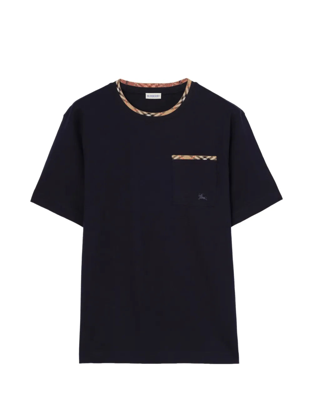 Burberry playera de algodón con ribete Check | azul | Image 1