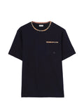 Burberry playera de algodón con ribete Check | azul | Image 1